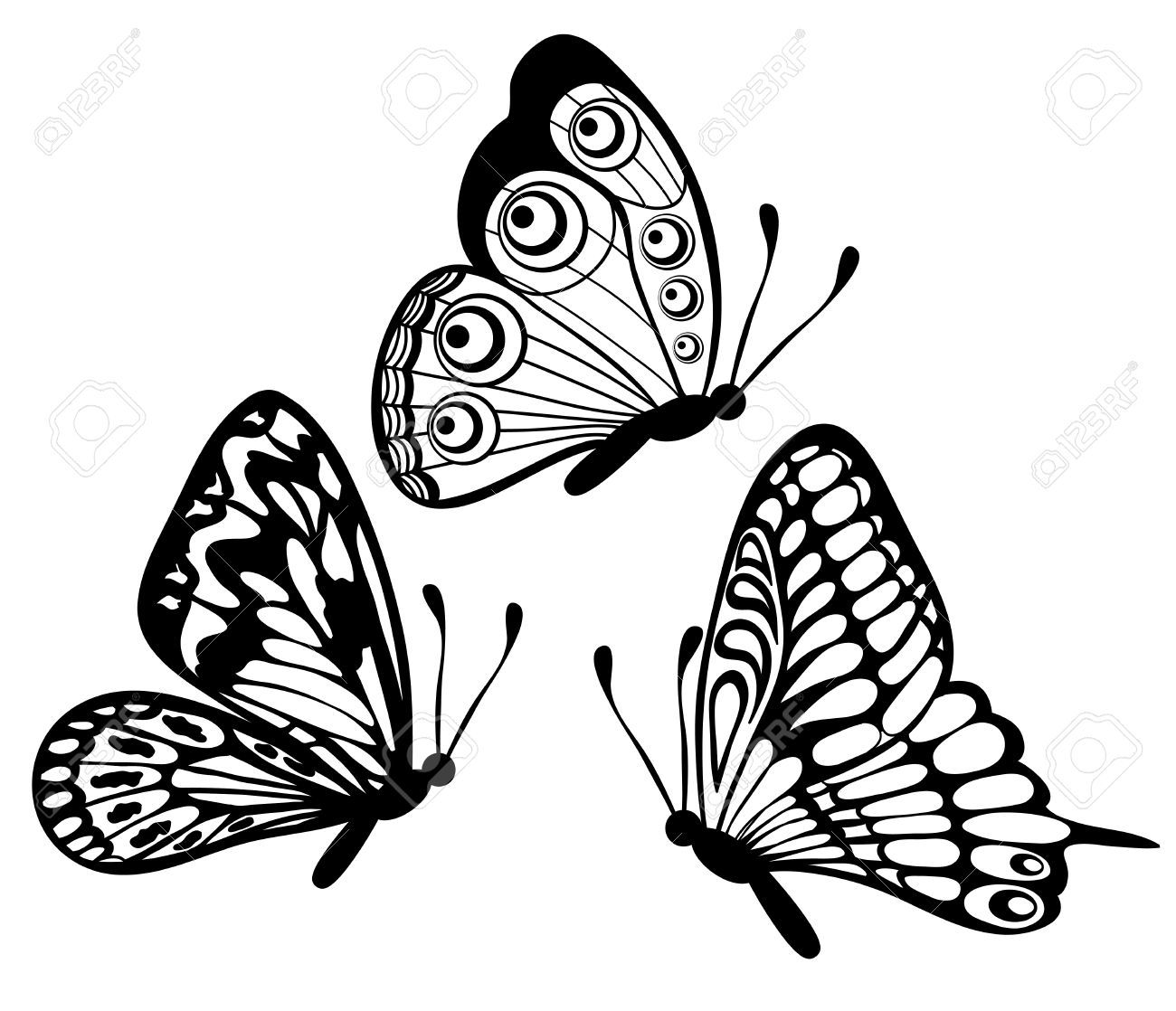Butterfly flying clipart.