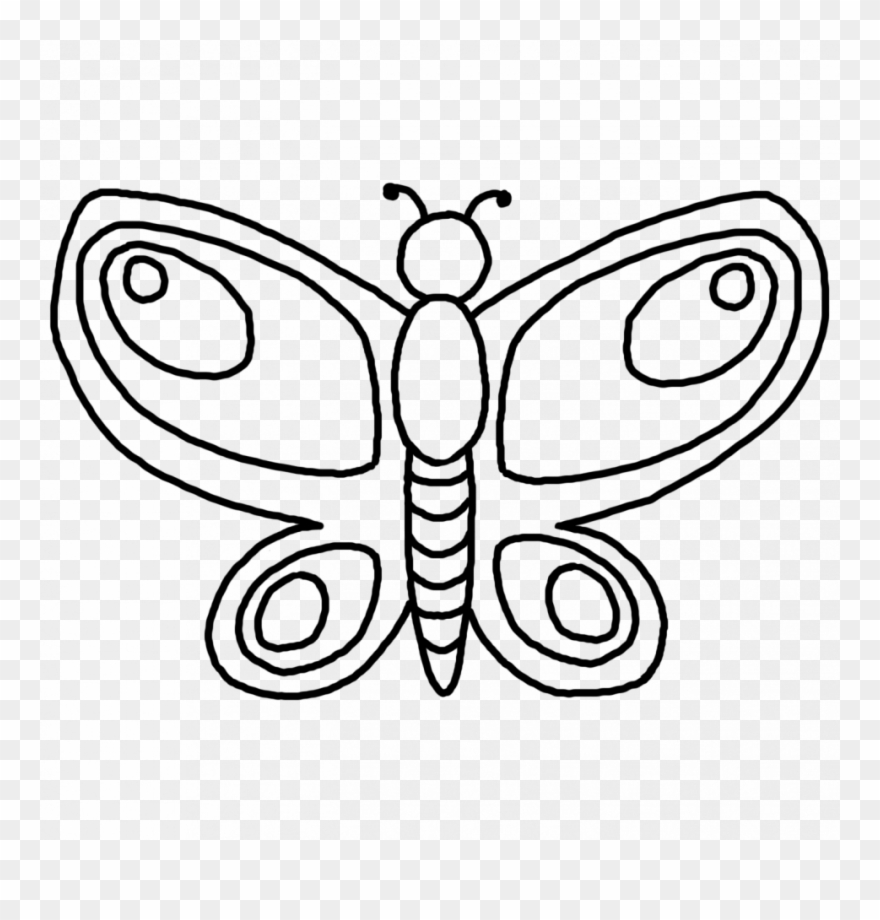Printable Butterfly Outline Coloring Pages Pattern Clipart