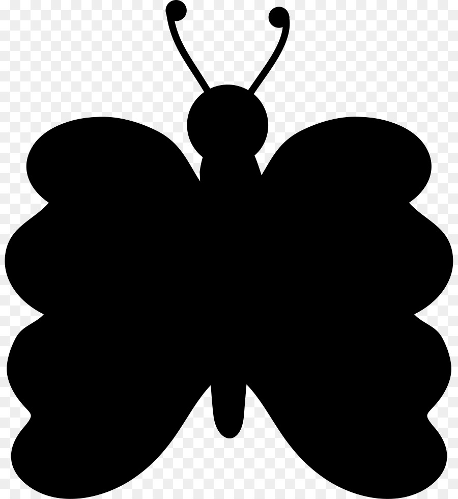 butterfly black and white clipart shape