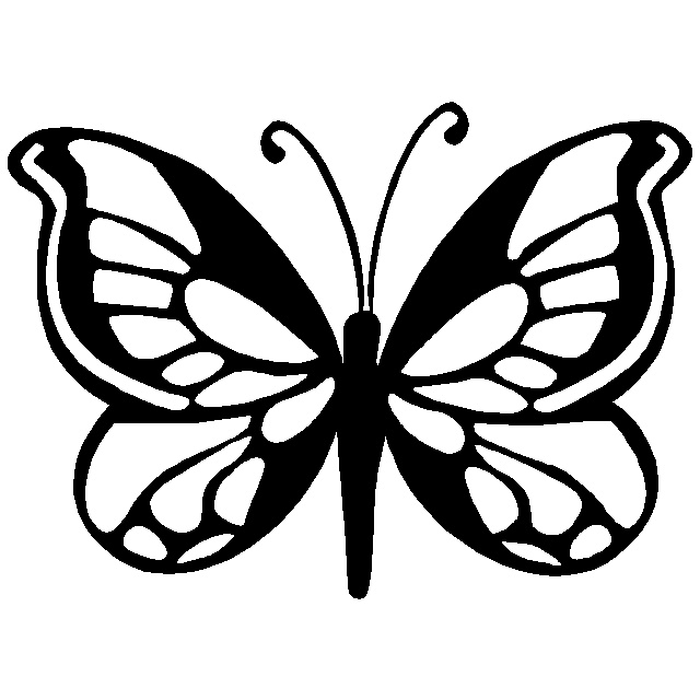 butterfly black and white clipart stencil