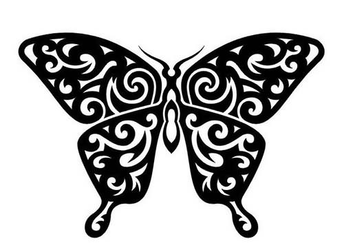 butterfly black and white clipart tattoo