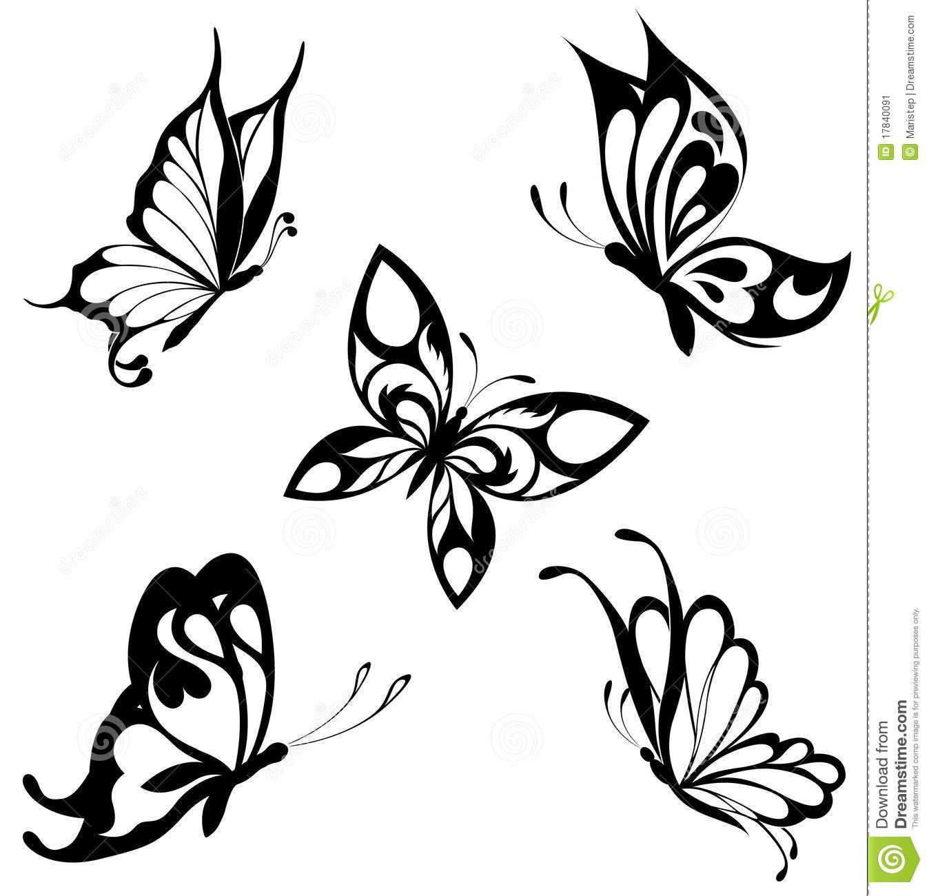 butterfly black and white clipart tattoo