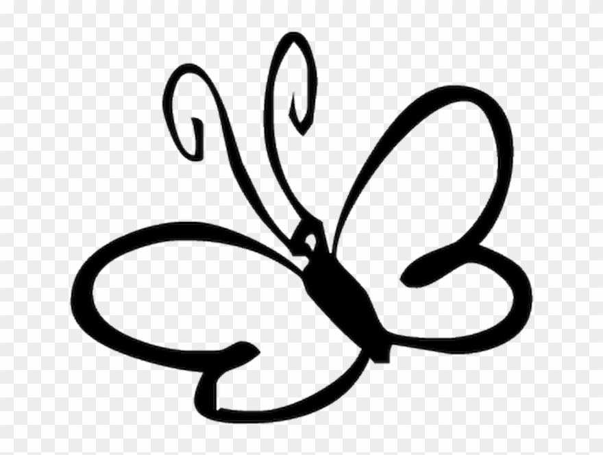 Butterfly Black And White Template Clipart