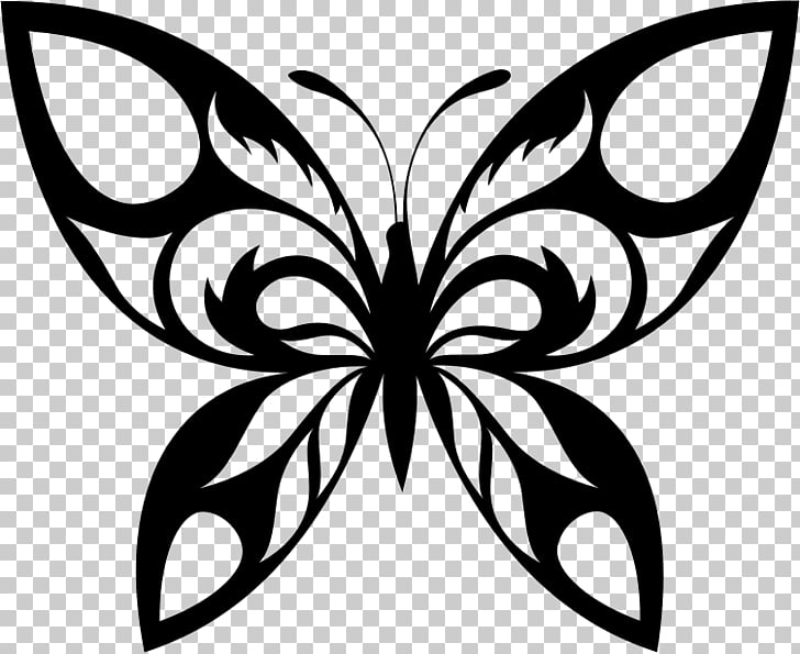 Butterfly silhouette tribal.
