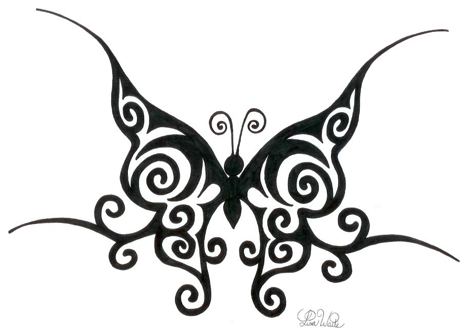 Free Tribal Butterfly Drawings, Download Free Clip Art, Free