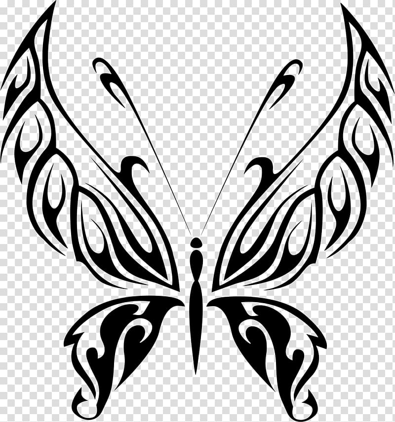 Butterfly , tribal pattern transparent background PNG