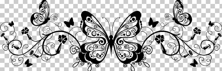 Butterfly Black And White Wedding Invitation PNG, Clipart