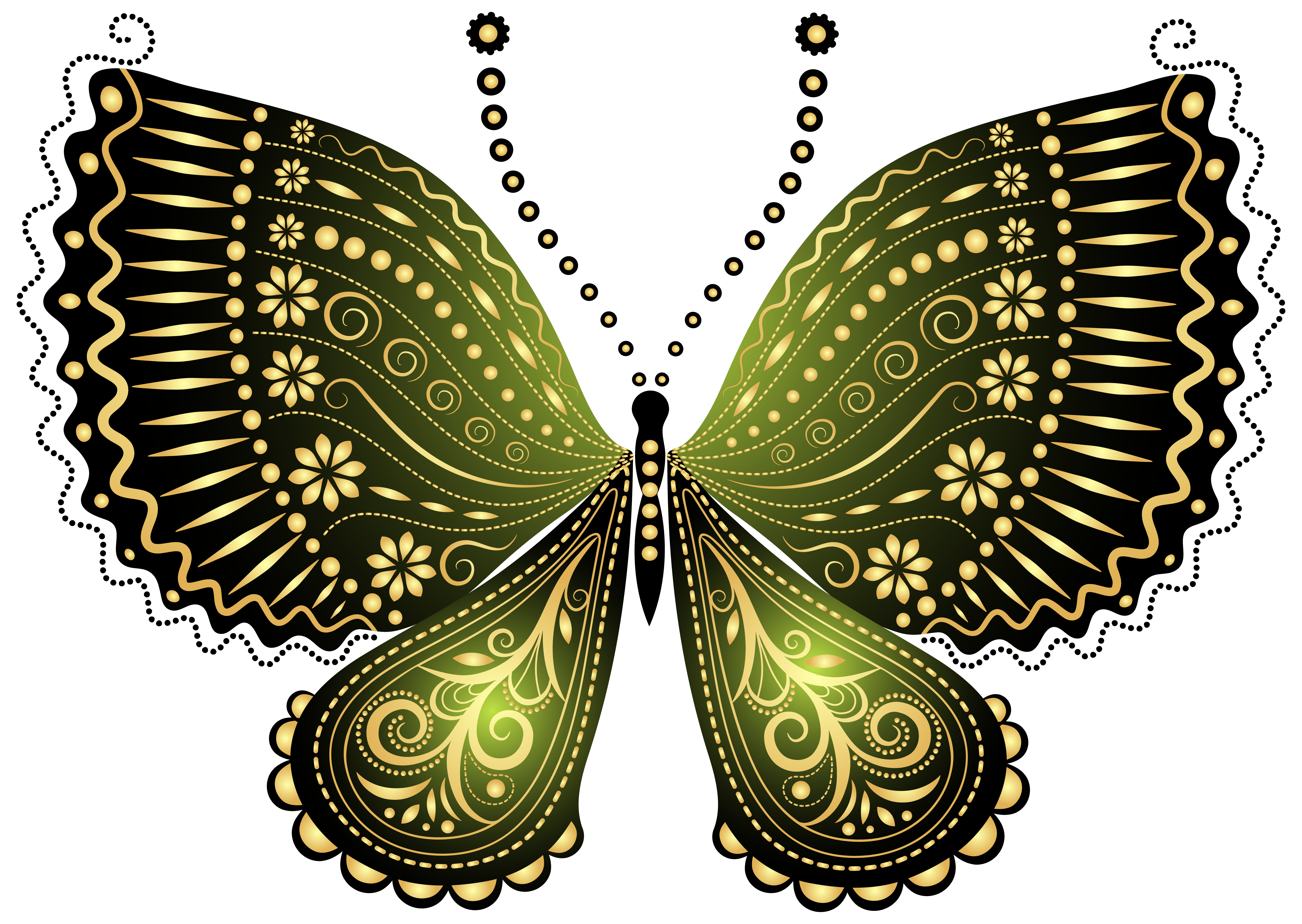 Beautiful Green Decorative Butterfly PNG Clipart Image