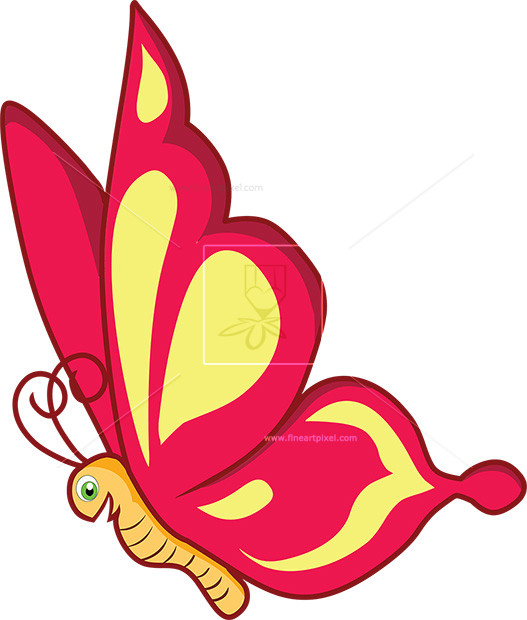 Cartoon butterfly .