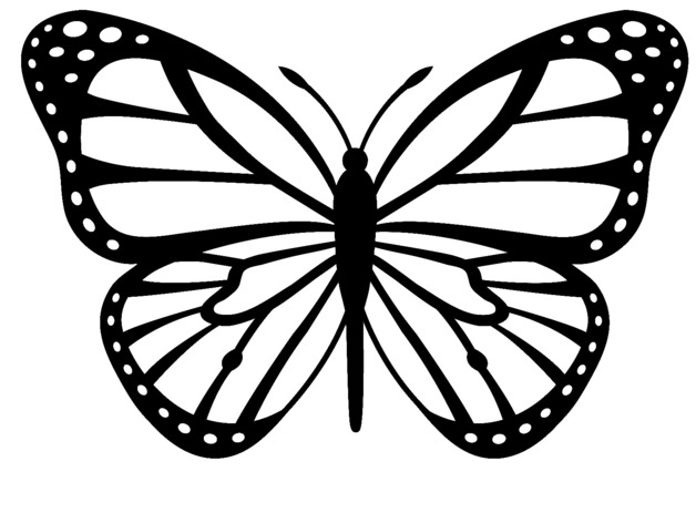 Free Simple Butterfly Black And White, Download Free Clip