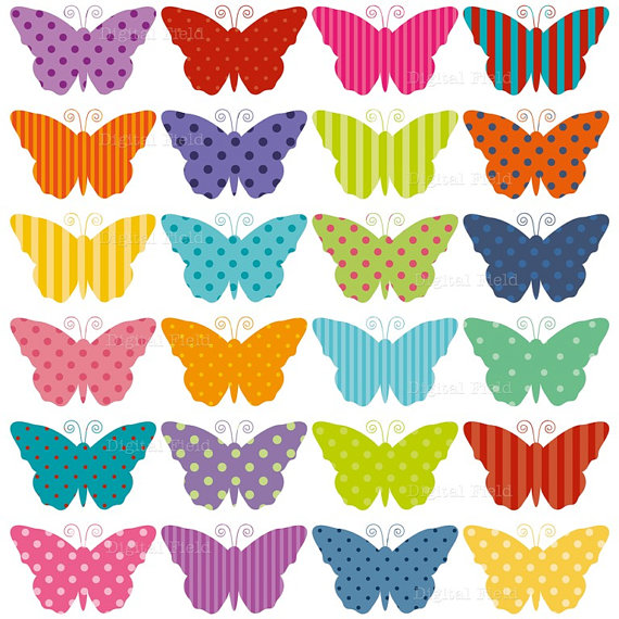 Printable butterfly cliparts.