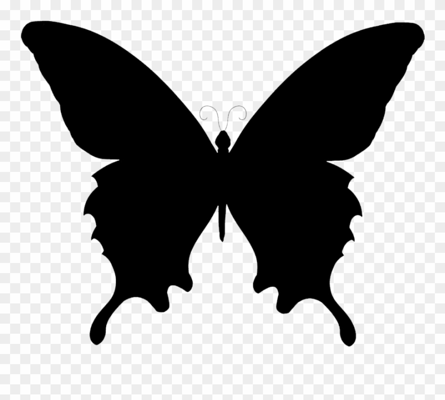 Butterfly clipart black.