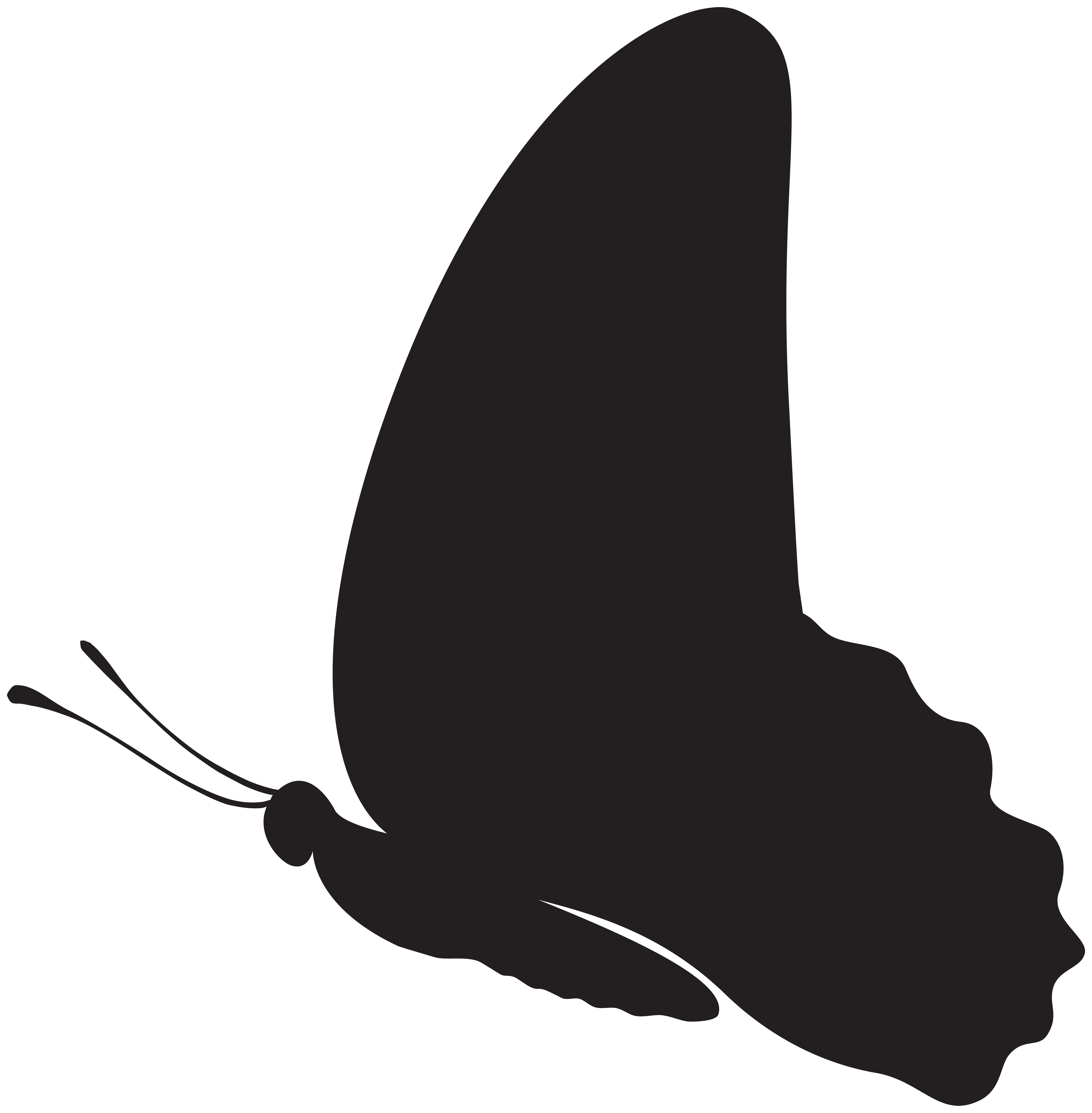 Butterfly silhouette clip.