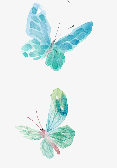 Butterfly watercolor cliparts.