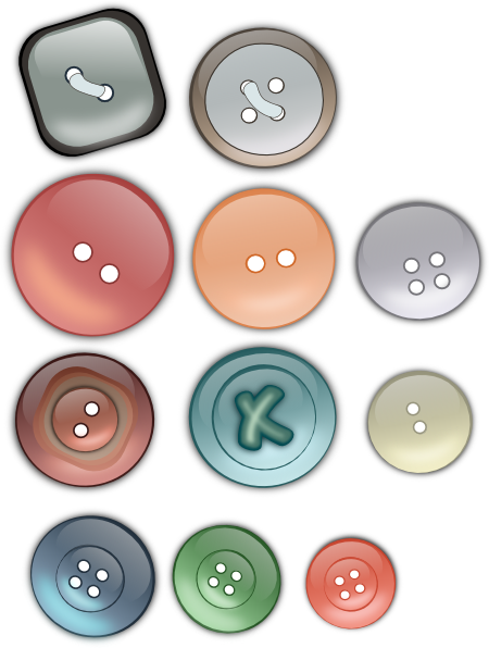 Clothing buttons clip art at vector clip art