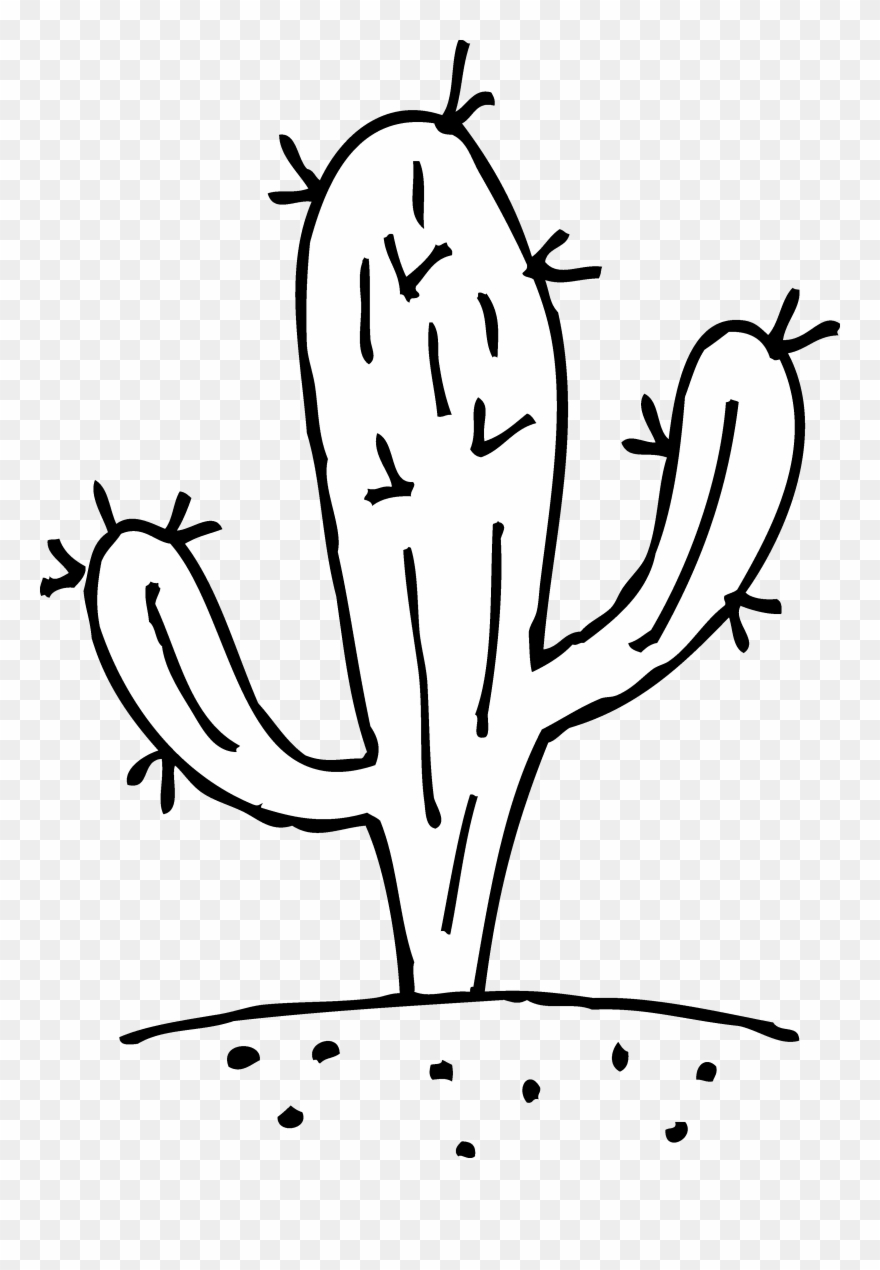 Cactus Clipart Black And White