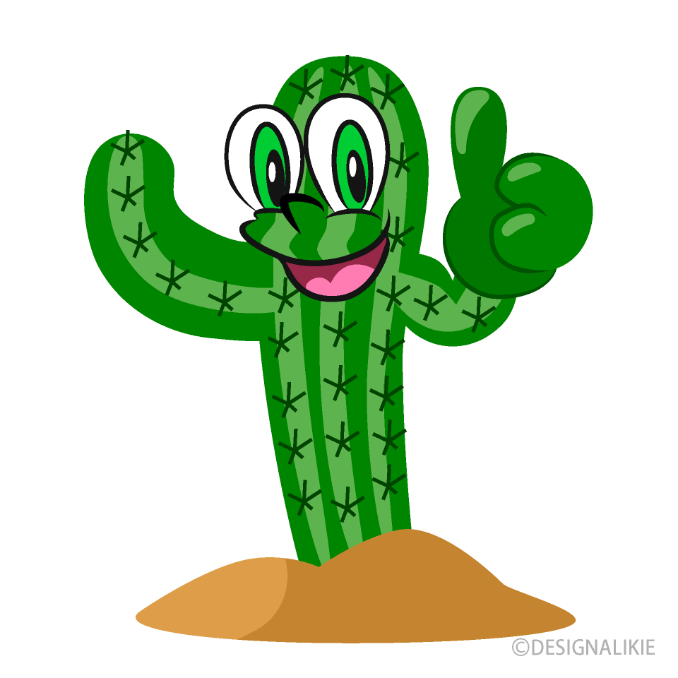 Free Thumbs Up Cactus Cartoon Image