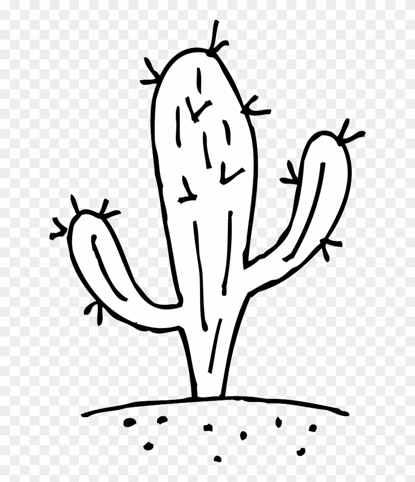 Free black and white cactus clipart