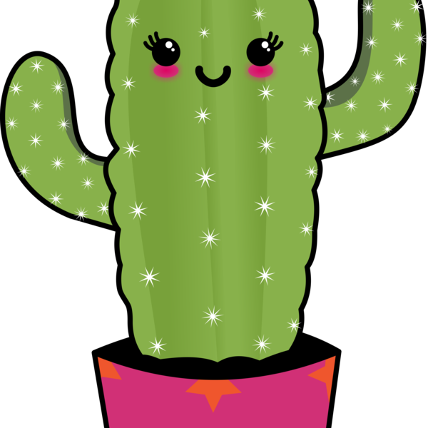 Cactus clipart kawaii.