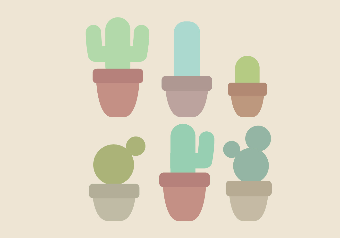 Minimal Cactus Free Vector Art