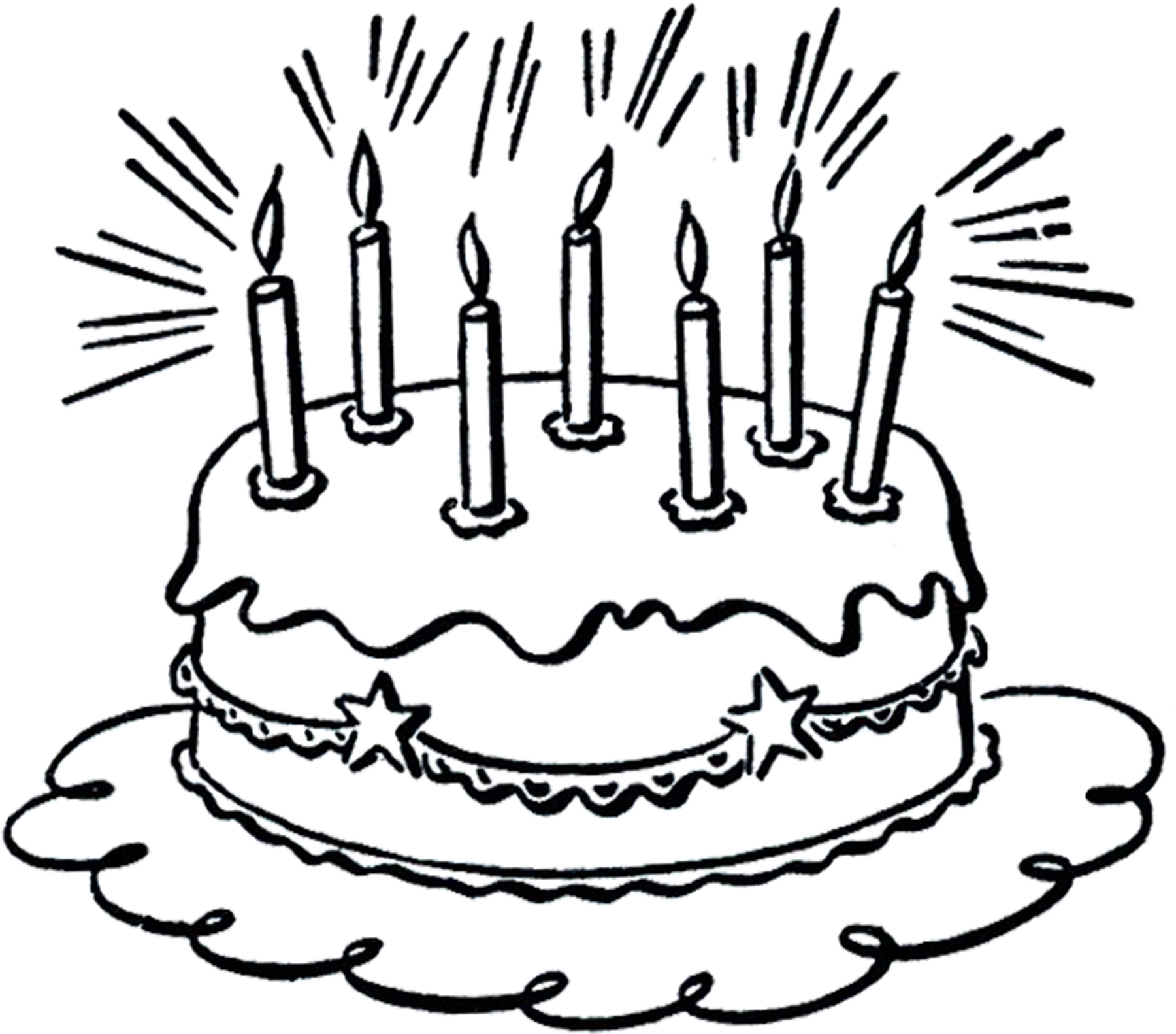 Free Birthday Cake Clip Art Black And White, Download Free