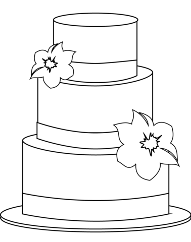 cake clipart black and white coloring page