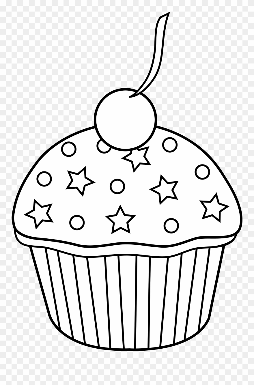 Cute Cupcake Outline To Color In Cupcake Outline, Cupcake