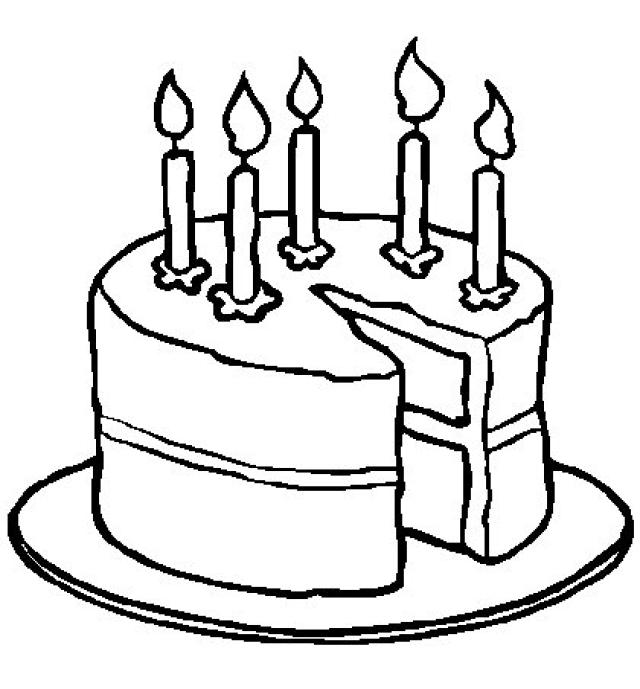 Birthday Cake Clipart Black And White