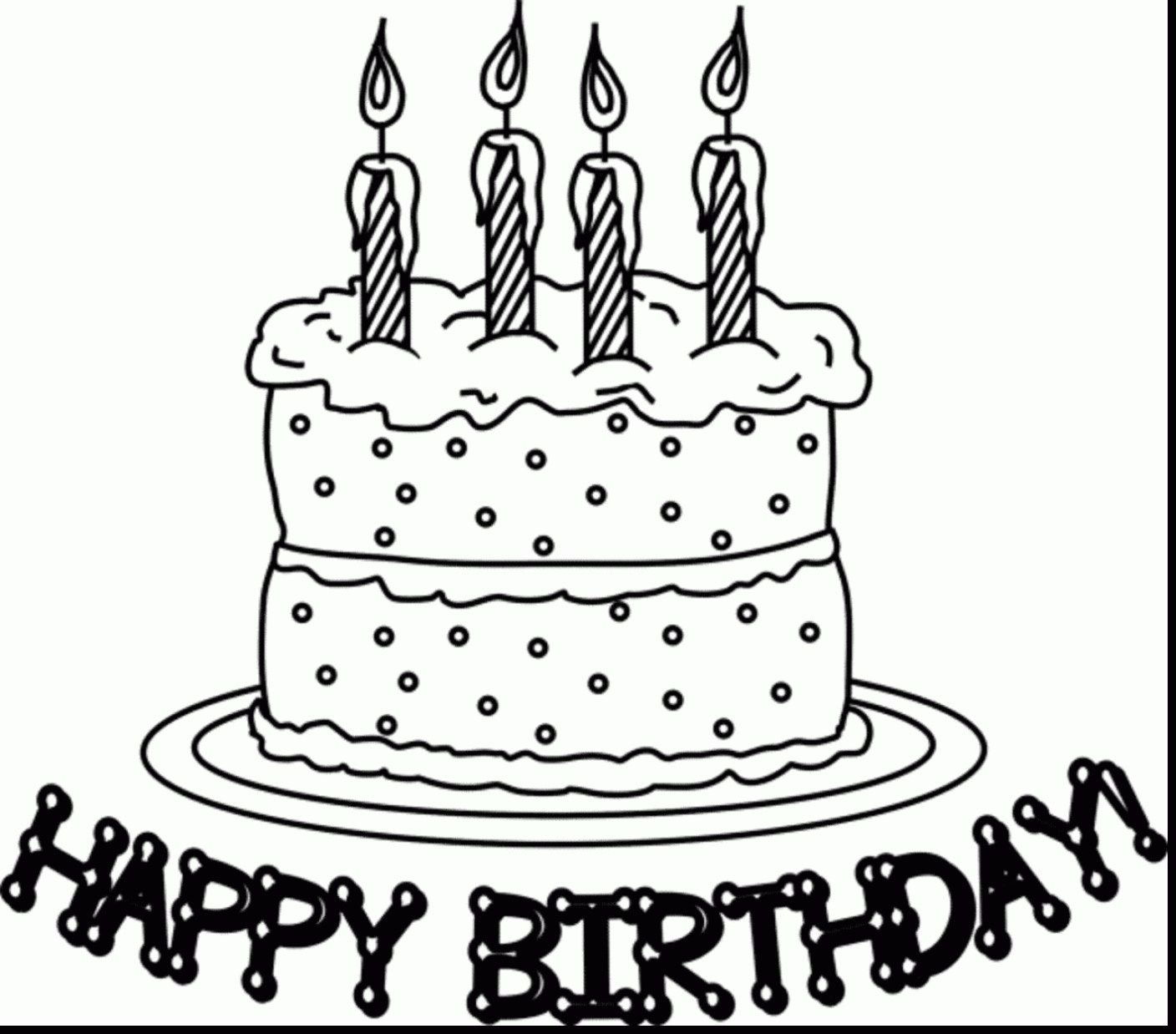 Cake Clipart Black And White Happy Birthday and other clipart images on ...