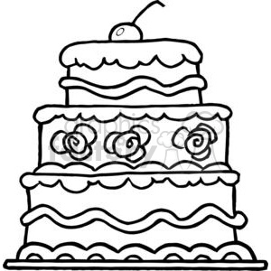 Elegant Three Tiered Wedding Cake clipart