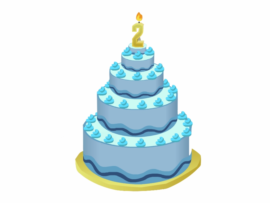 Blue birthday cake.
