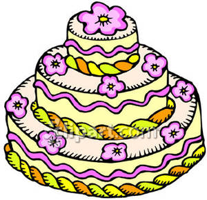 Flowered wedding cake.