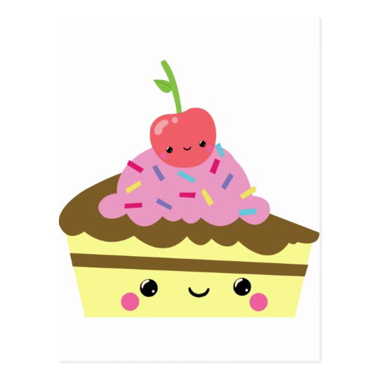 Cute Slice of Kawaii Ice Cream Cake Postcard