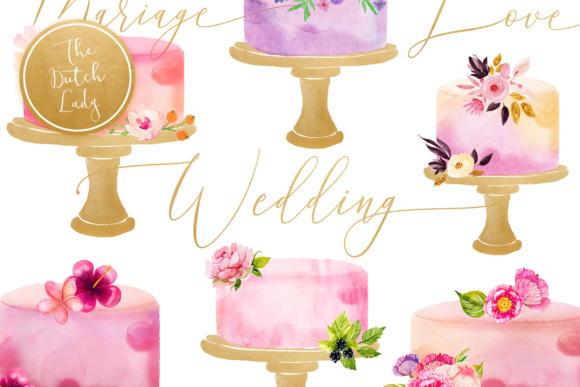 Watercolor wedding cake.