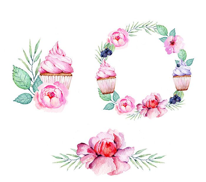 Cake Clipart Watercolor Clipart Cake Clipart PNG Bouquets