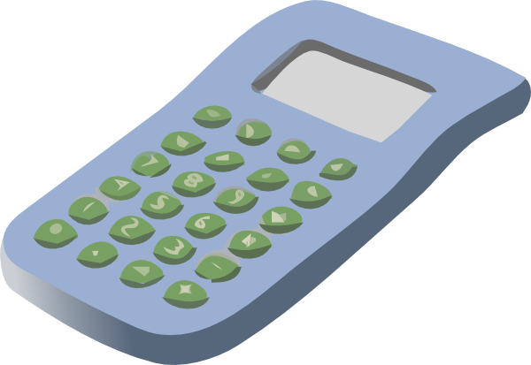 Simple blue calculator.