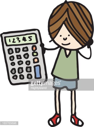 Boy with calculator Clipart Image