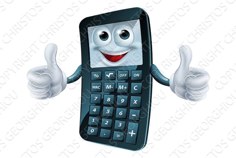 Cartoon Calculator Man