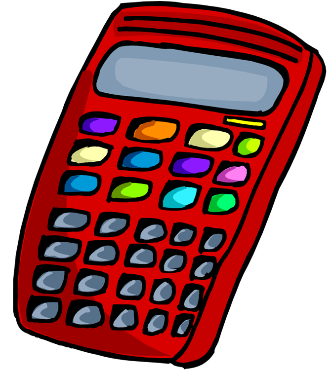 Red clipart calculator.