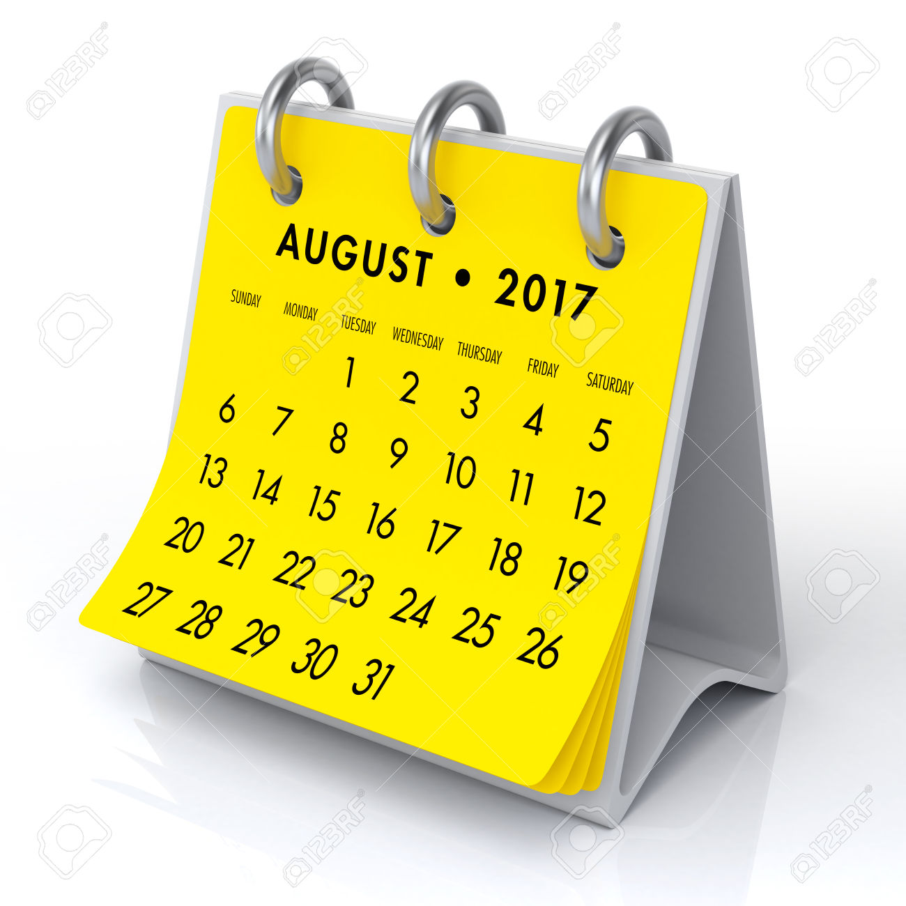 August clipart calendar.