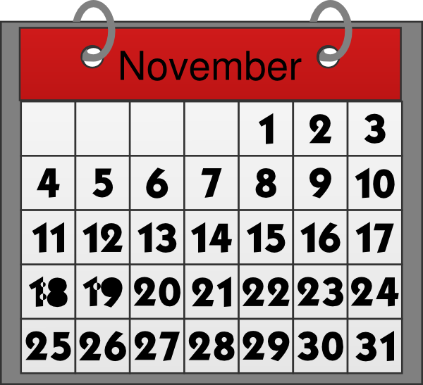 November calendar clipart kid