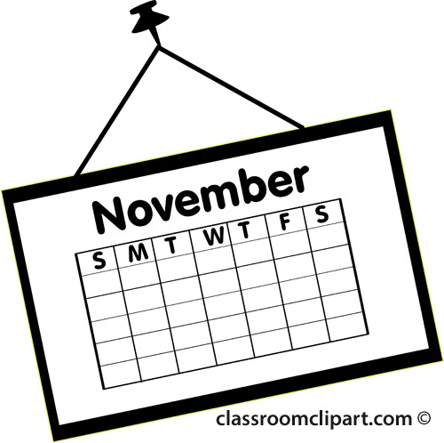 November calendar clipart
