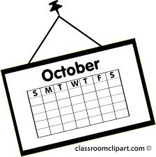 October calendar clipart