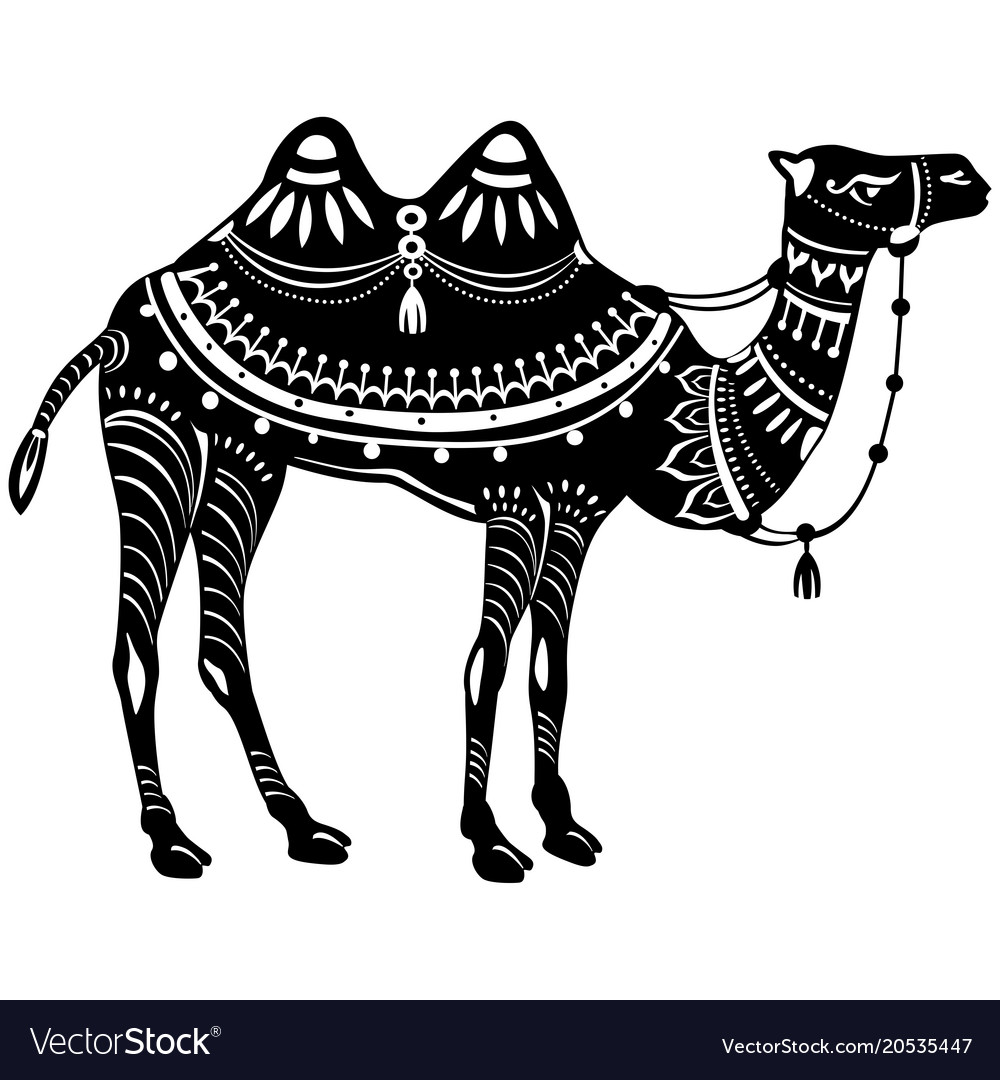 The stylized figure of decorative camel vector image