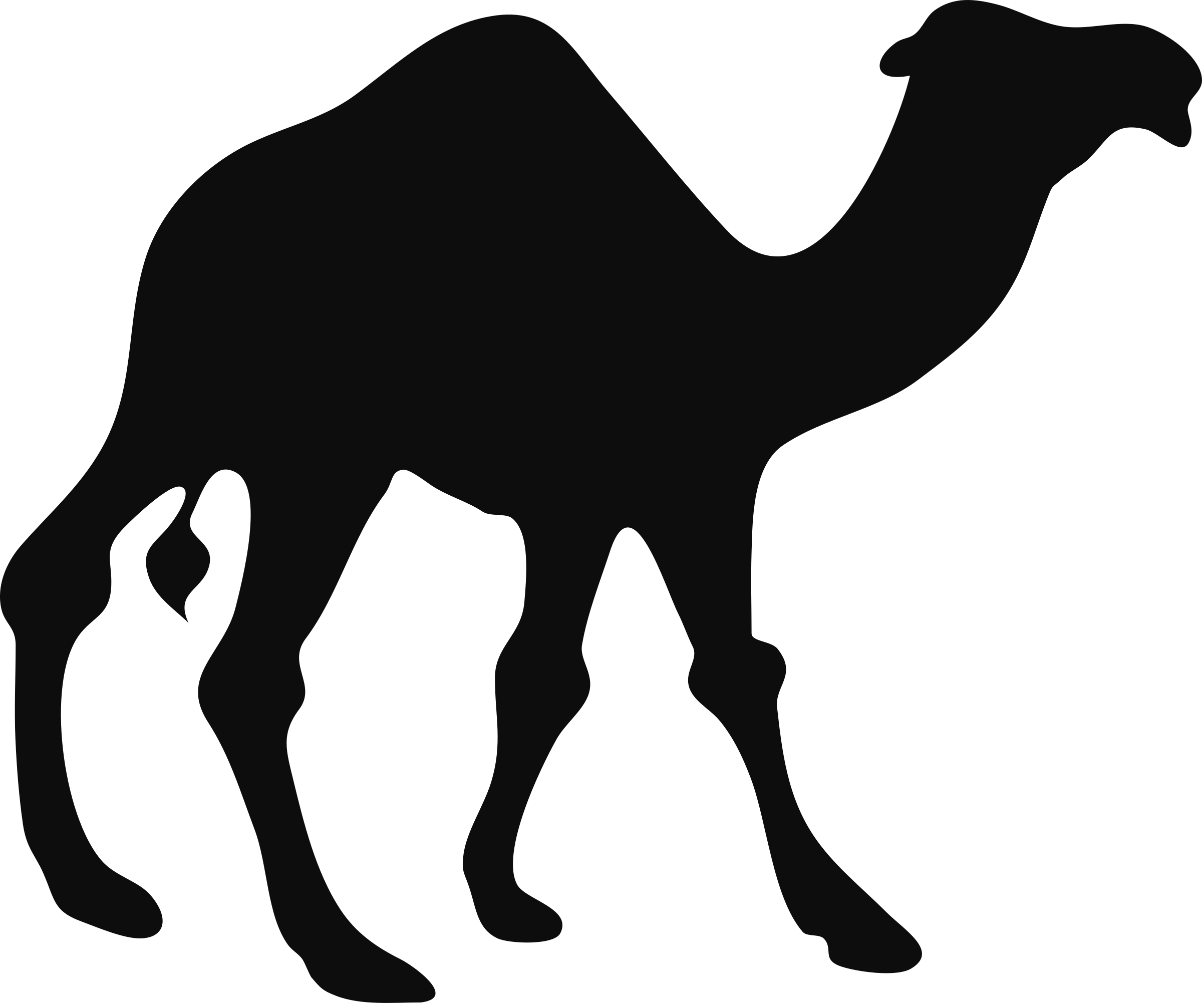 Camel silhouette vector.