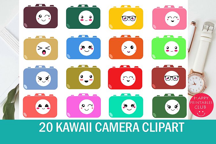 Kawaii camera clipart.