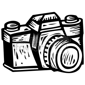 Black and White professional Photographers Camera clipart