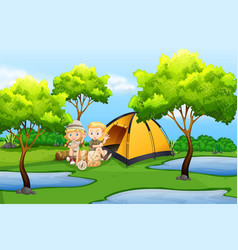 Camping Background Clipart Vector Images