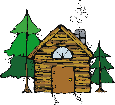 Cabin camping clipart.