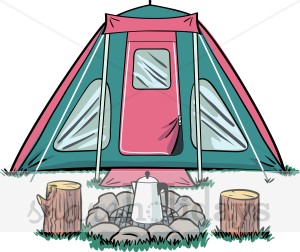 Pink camping tent.